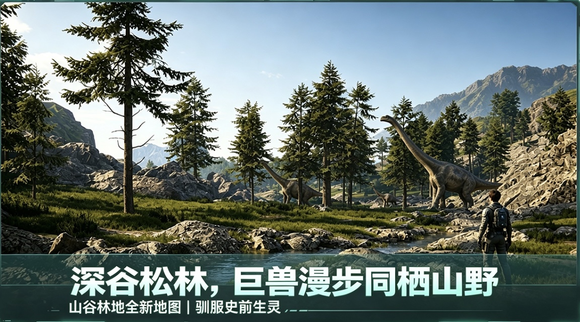 山海之巅开放世界截图 山谷林地驯龙